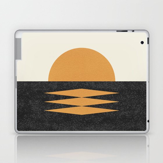 Sunset Geometric Midcentury style Laptop & iPad Skin