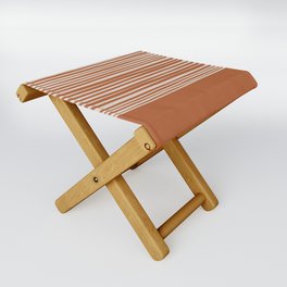 Natural Stripes Modern Minimalist Colour Block Pattern in Clay and Putty Folding Stool