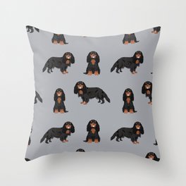 Cavalier King Charles Spaniel black and tan dog breed patterns gifts Throw Pillow