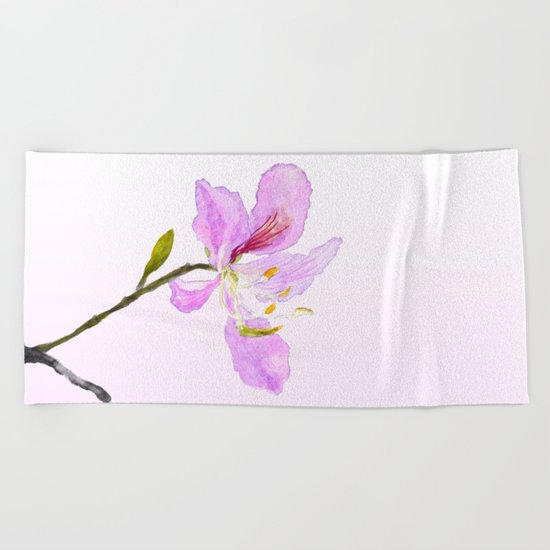 purple Buahinia Beach Towel