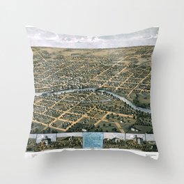 South Bend- Indiana-1866  vintage pictorial map Throw Pillow