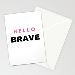 Hello Brave with Pink Hello Stationery Cards