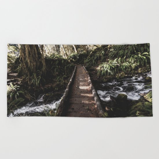 Hoh Rainforest River Trail Beach Towel
