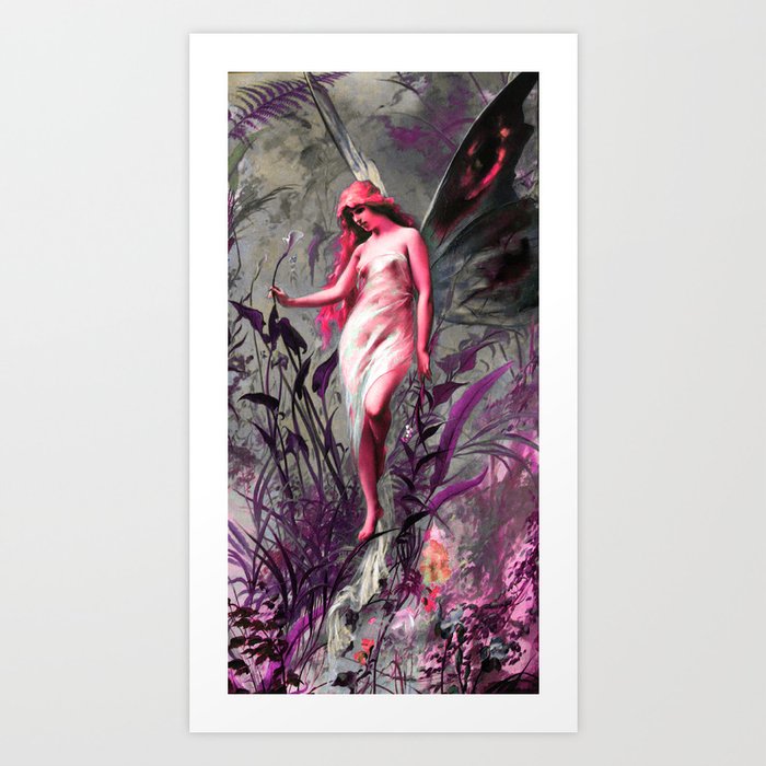 Lily Fairy by Luis R Falero Pink Purple Art Print
