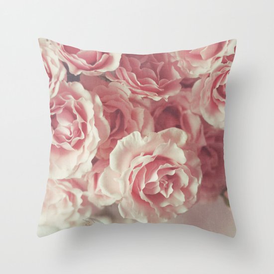 pink roses Throw Pillow by Beverly LeFevre Society6