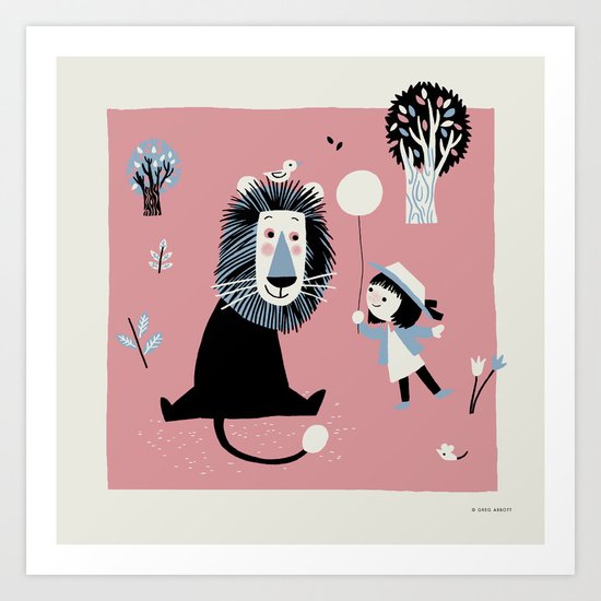 Lion In The Park Art Print