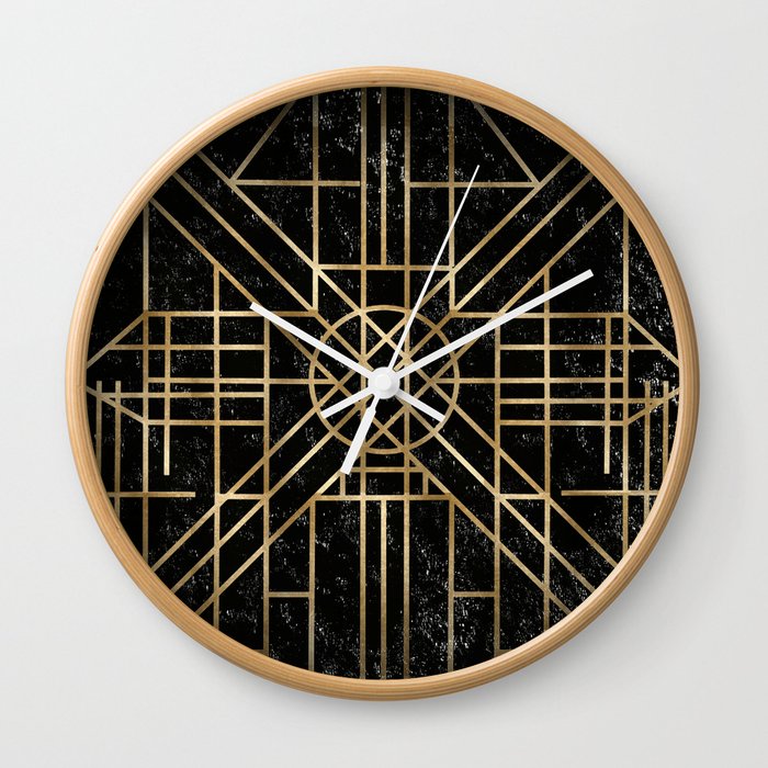 Art Deco design - velvet geo VI Wall Clock