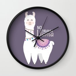 No Drama Llama Wall Clock