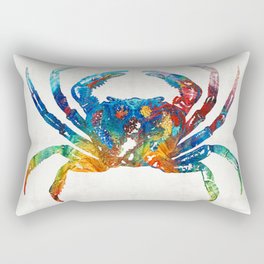 Colorful Crab Art by Sharon Cummings Rectangular Pillow