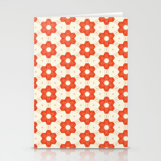 Retro Red Flower Stationery Cards