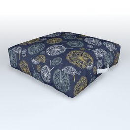 Spring Inspired Dandelions in Navy, Olive and Cream (large) Outdoor Floor Cushion