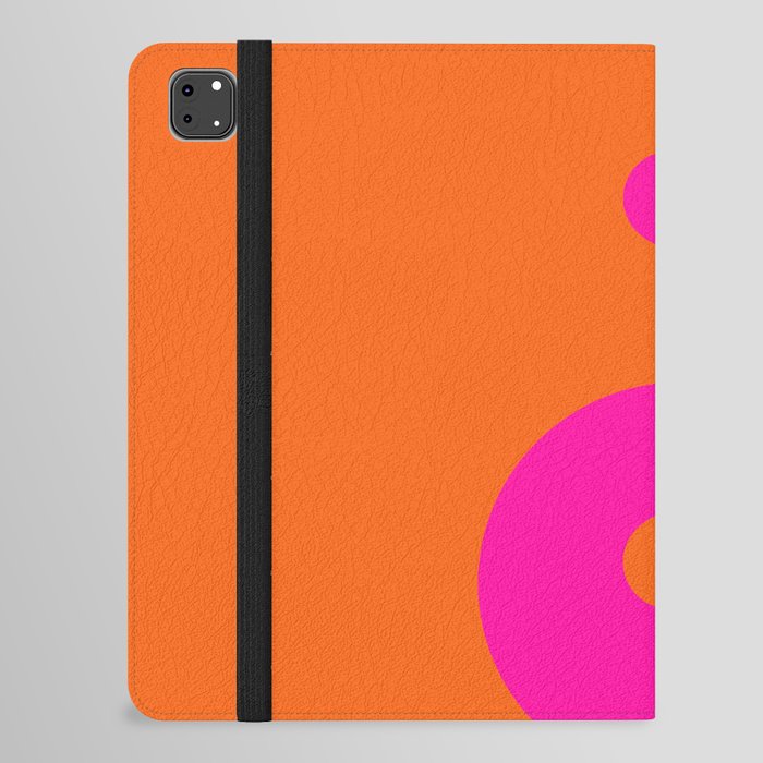 Yin Yang Print Hot Pink And Orange Retro Wall Art Yin Yang Preppy Modern Decor Abstract iPad Folio Case