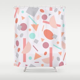 Geometric Abstract Shapes Minimal Pattern Shower Curtain