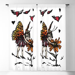Sapphorica Creations- Monarch Fairy Linocut Blackout Curtain