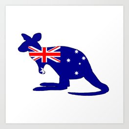 Australian Flag - Kangaroo Art Print