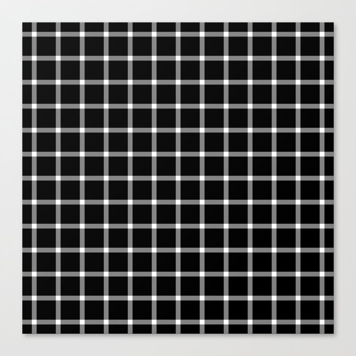 Classic Gingham Black and White - 05 Canvas Print