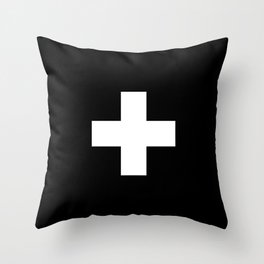 Swiss Cross Black and White Scandinavian Design for minimalism home room wall decor art apartment Throw Pillow