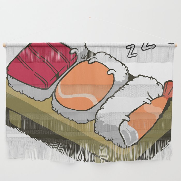 three cute sushi sleeping Wall Hanging