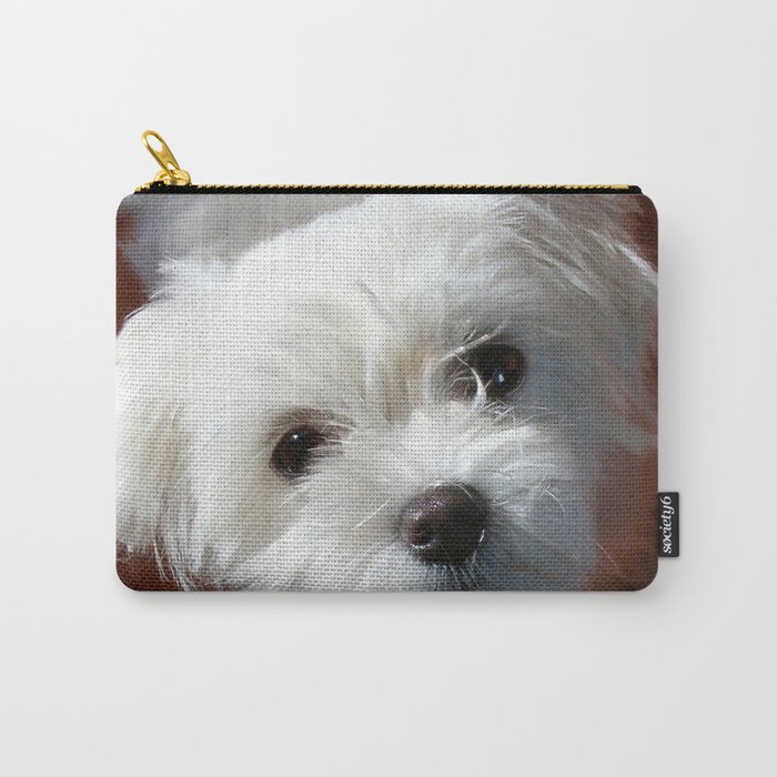 Cute Maltese asking for a treat Carry-All Pouch