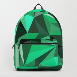 Emerald Backpack | Modern, Digital, Geometric, Abstract, Pattern, Green, Graphicdesign, Emerald, New, Crystal 