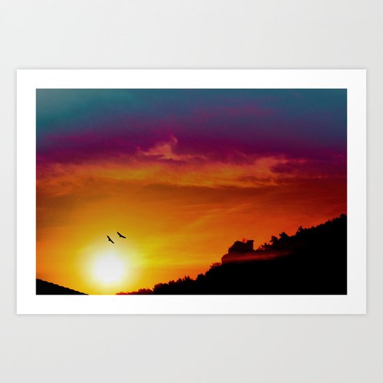 At the rising sun Art Print