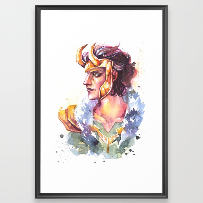 God of Mischef Watercolor Framed Art Print