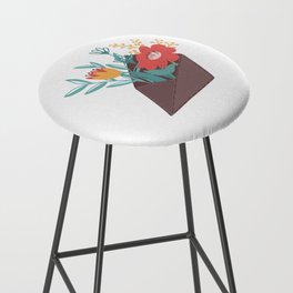 Envelope with cozy flowers Bar Stool