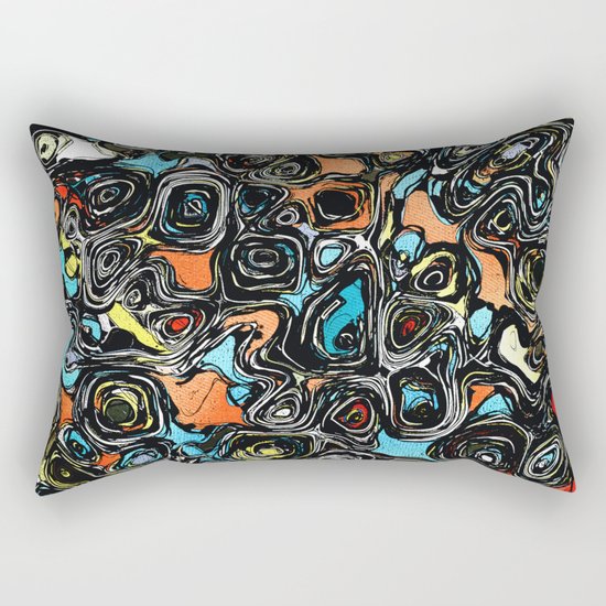 Abstract Shapes And Textures Rectangular Pillow