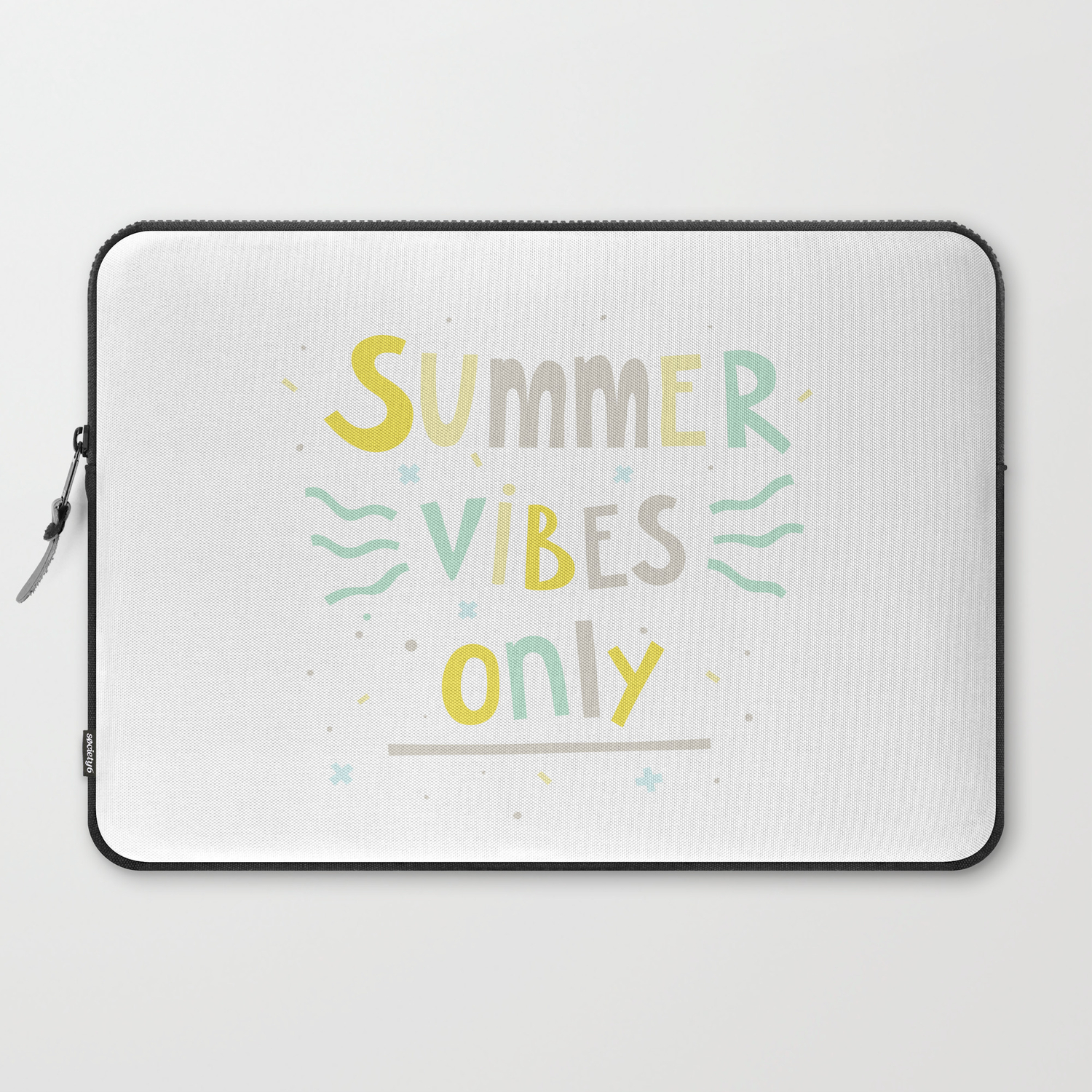 Summer Vibes Only Handlettering Quote Design In Pastel Colors Palette For T Shirts And Other Stuff Laptop Sleeve By Oksanaalex Society6