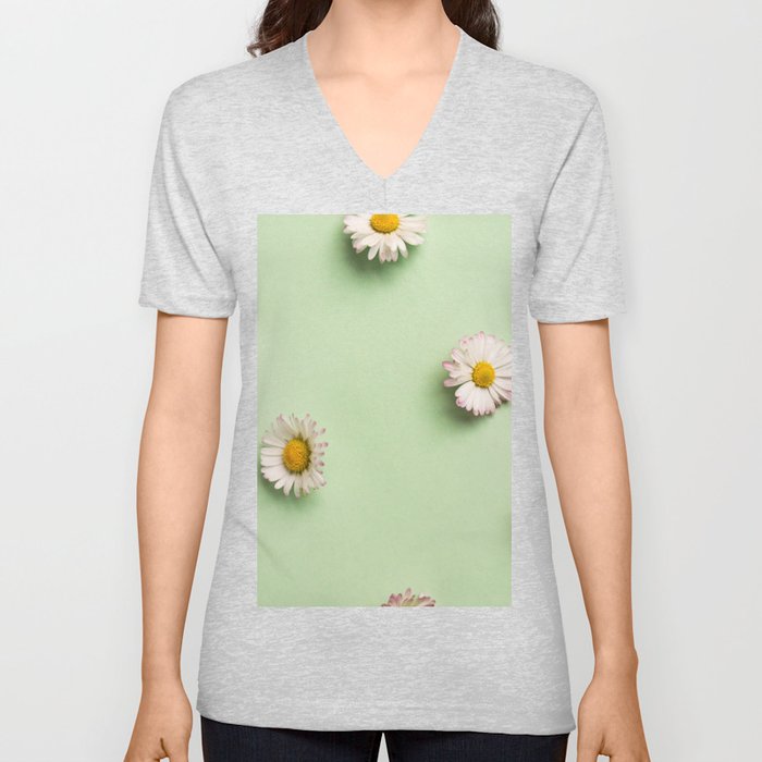 Flowers V Neck T Shirt