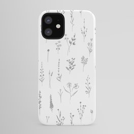Wildflowers - Grey Flowers iPhone Case