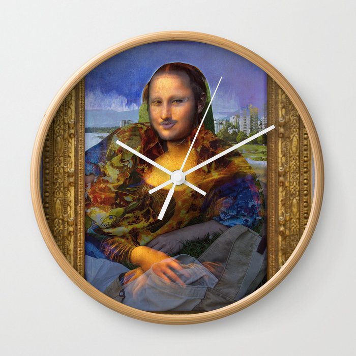 Mona (Kevin) Lisa : Satire + Contemporary Fine Art Wall Clock