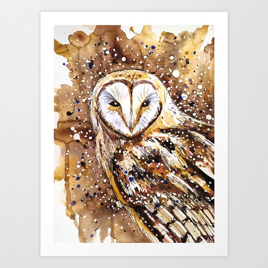 winter's owl Art Print