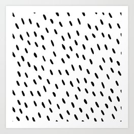 Hand Painted Black And White Dots 2 Art Print