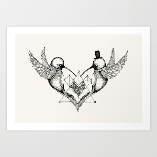 'Humming Birds' Art Print