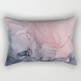 Blush and Gray Flowing Ombre Abstract 1 Rectangular Pillow