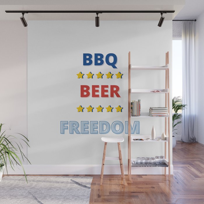 BBQ - Beer - Freedom Wall Mural