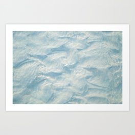 Water ripples and sand in de sea art print - beach coastal blue pattern - nature and travel photography Art Print