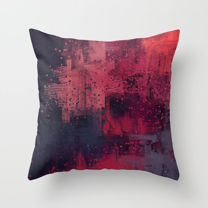 Abstract texture. 2d illustration. Expressive handmade oil painting on canvas. Brushstrokes. Modern art. Multi color background. Contemporary brush. Colorful digital background. Throw Pillow