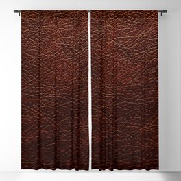 Dark brown leather texture with grunge Blackout Curtain