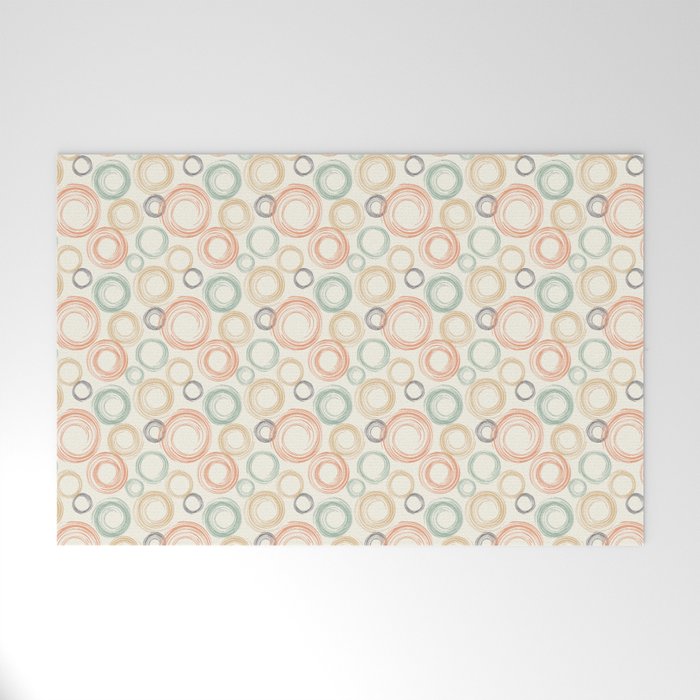 Retro Circles Vintage Pattern Welcome Mat