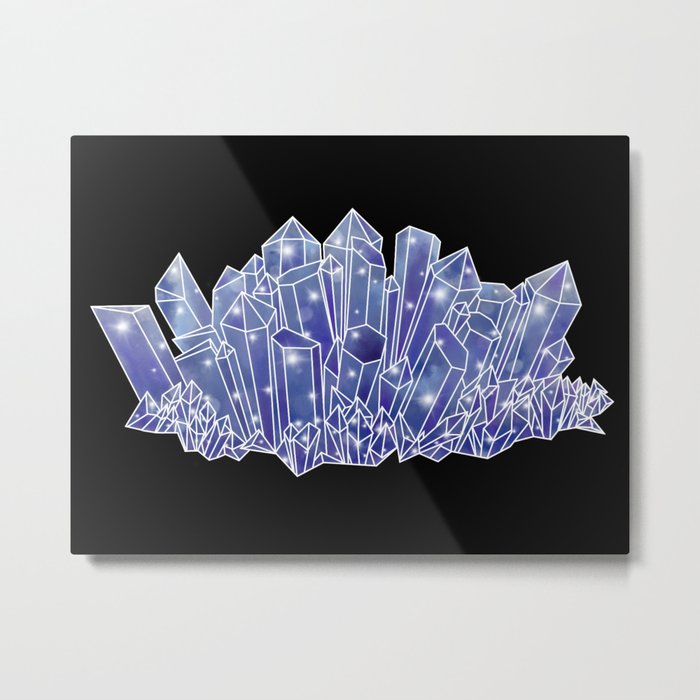 Blue/Purple Crystal Cluster Metal Print
