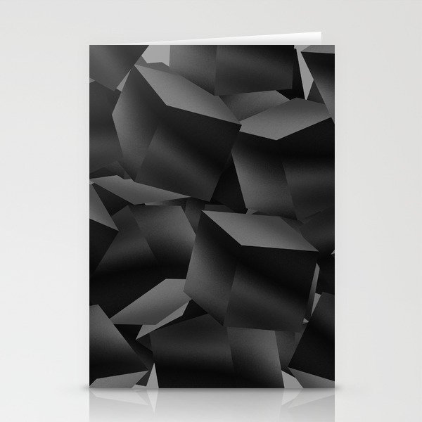 Black Fade Cubes Stationery Cards
