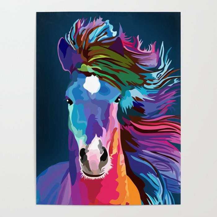 pop art horse Poster by Ancello | Society6