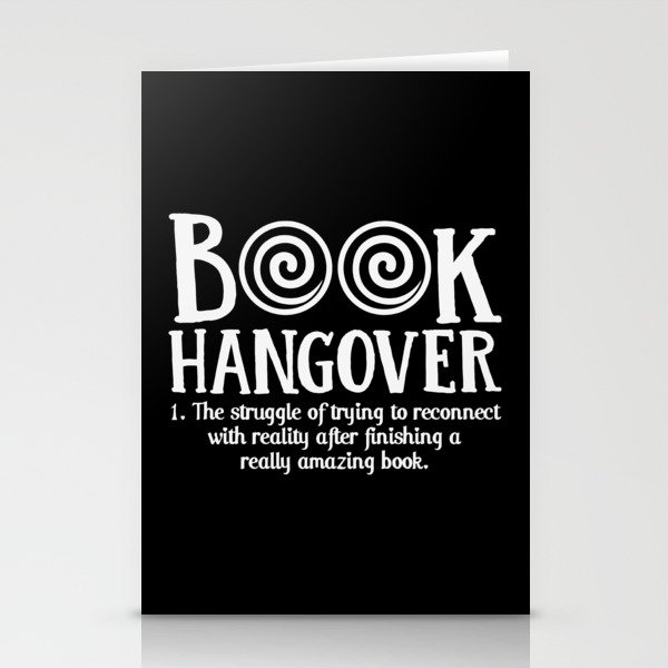 Funny Book Hangover Definition Stationery Cards