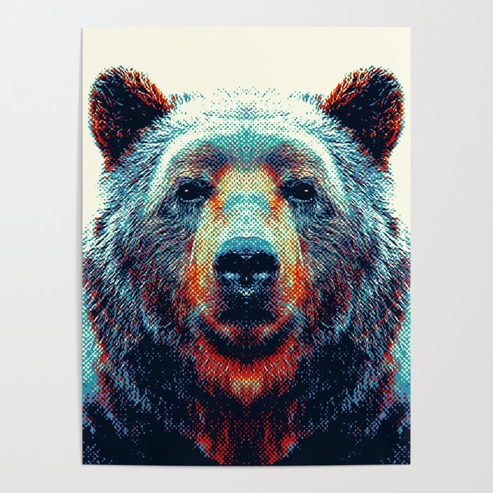 Bear - Colorful Animals Poster