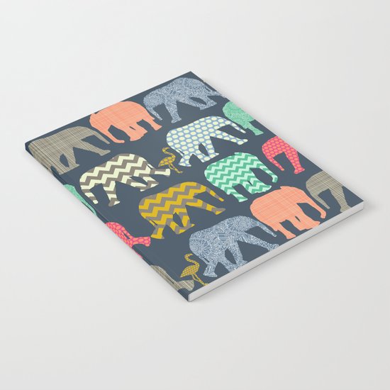 baby elephants and flamingos Notebook