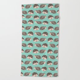 Hedgehog Turquoise Beach Towel