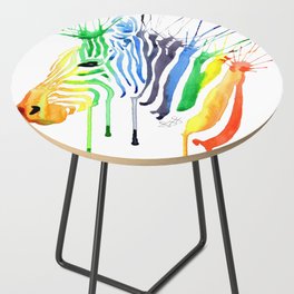 Rainbow Zebra Side Table