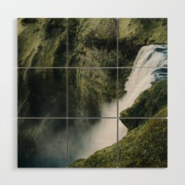 Above a Waterfall, Iceland Wood Wall Art
